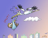 Cartoon: Baby hunter (small) by llobet tagged baby,hunter,stork