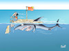 Cartoon: shark motor (small) by llobet tagged shark shipwrecked naufrago motor ocean meer sea mar