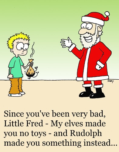 Cartoon: Santa and little Fred (medium) by sardonic salad tagged santa,poo