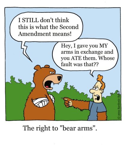 Cartoon: the right to bear arms (medium) by sardonic salad tagged sardonicsalad,comic,cartoon,arms,bear,to,right
