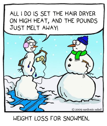 Cartoon: weight loss for snowmen (medium) by sardonic salad tagged snowman,weight,loss