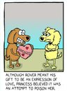 Cartoon: valentine (small) by sardonic salad tagged dogs,chocolate,poison,love,sardonicsalad