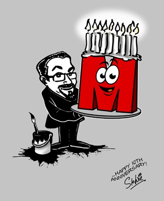 Cartoon: 10th Anniversary (medium) by stewie tagged 10th,anniversary,diogenes,taborda,museum