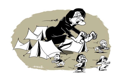 Cartoon: Johanna M. (medium) by stewie tagged politik,österreich,mikl,leitner,flüchtlinge