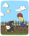 Cartoon: Baustelle (small) by SCHÖN BLÖD tagged baustelle,garten,bauzeichnung,bauplan,maulwurf,maulwurfshügel