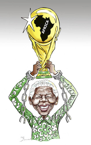 Cartoon: Mandela the real champion .... (medium) by javad alizadeh tagged nelson,mandela,political,prisoner,world,cup,champion,hero