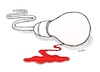Cartoon: Pulb and blood... (small) by ercan baysal tagged pulb,blood,cord,scarred,dead,red,glass,pine,line,ink