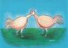 Cartoon: to strut (small) by ercan baysal tagged cock,guarrel,wrist,tiere,animals,wrestling,ercanbaysal,fly,humor,cartoon,struggle