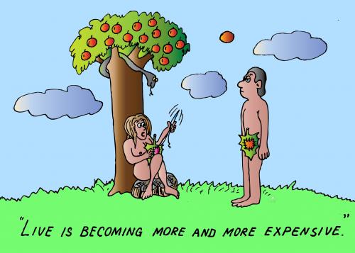 Cartoon: Adam and Eve (medium) by Alexei Talimonov tagged adam,eve,paradise,eden