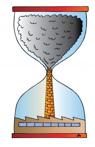 Cartoon: As Time Goes By (medium) by Alexei Talimonov tagged air,pollution,climate,change,industry