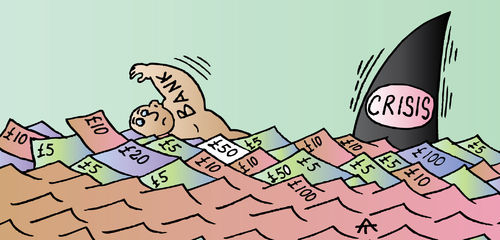 Cartoon: Bank (medium) by Alexei Talimonov tagged bank,financial,crisis