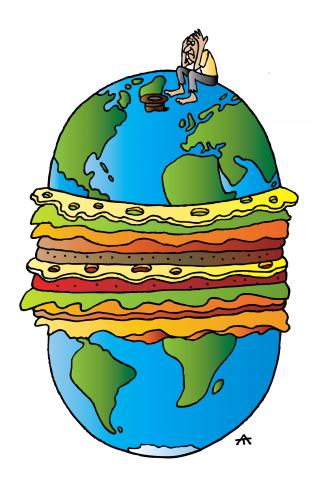 Cartoon: Big Mac (medium) by Alexei Talimonov tagged world,poverty,starving,mac,junk,food