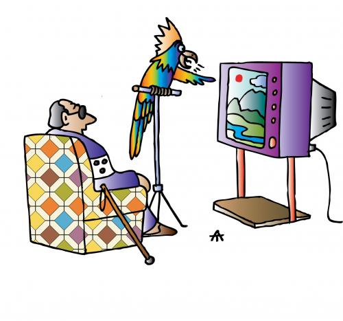 Cartoon: Blind and TV (medium) by Alexei Talimonov tagged blind,tv