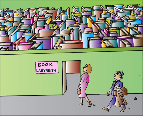 Cartoon: Book Labyrinth (medium) by Alexei Talimonov tagged books,literature