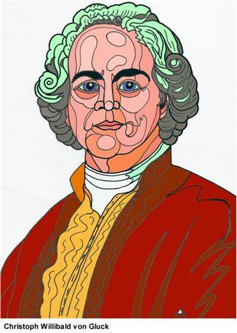 Cartoon: Christoph Willibald von Gluck (medium) by Alexei Talimonov tagged composer,musician,music,christoph,willibald,gluck