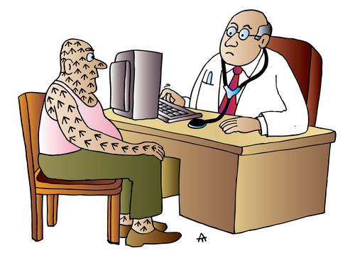 Cartoon: Doctor and Patient (medium) by Alexei Talimonov tagged doctor,paitient