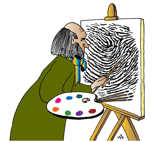 Cartoon: Fingerprint Artist (medium) by Alexei Talimonov tagged fingerprint,artist
