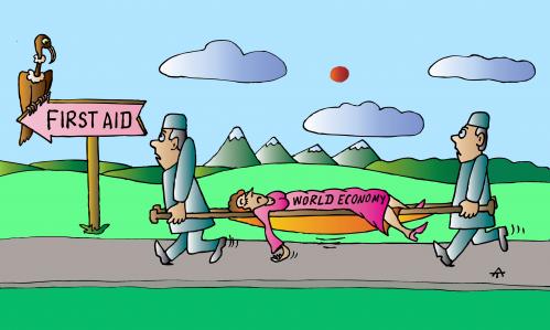 Cartoon: First Aid (medium) by Alexei Talimonov tagged world,economy,financial,crisis