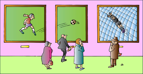Cartoon: Football (medium) by Alexei Talimonov tagged football,art,museum
