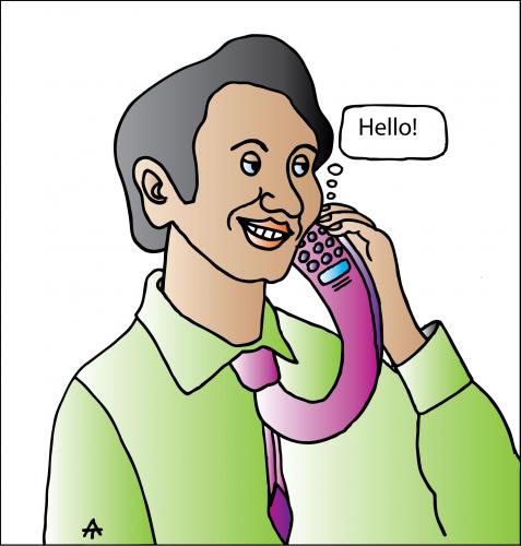 Cartoon: Hello! (medium) by Alexei Talimonov tagged cell,phone,mobile,tie