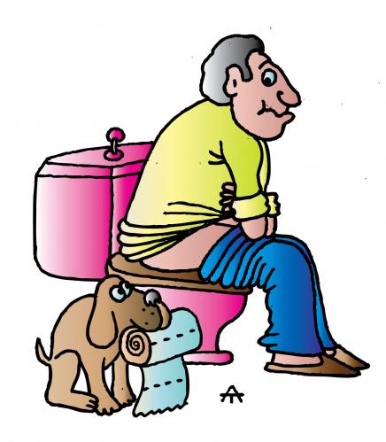 Cartoon: Man And Dog (medium) by Alexei Talimonov tagged dog,pets,