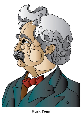 Cartoon: Mark Twain (medium) by Alexei Talimonov tagged twain