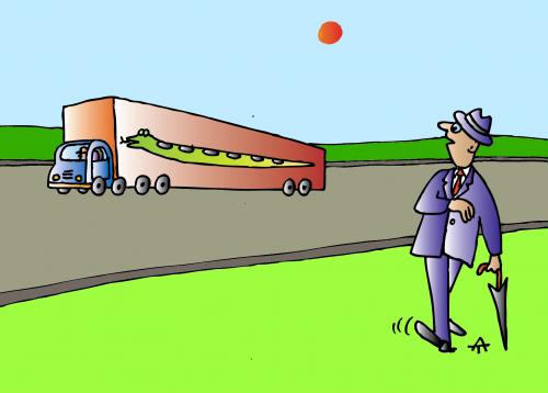 Cartoon: Mashina i Zmeia (medium) by Alexei Talimonov tagged snake,truck