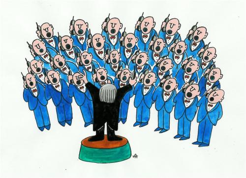 Cartoon: Mobile Concert (medium) by Alexei Talimonov tagged mobiles,concert,music