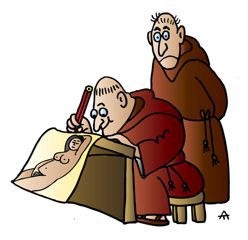 Cartoon: Monk Artist (medium) by Alexei Talimonov tagged monk,artist