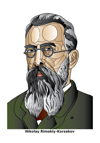 Cartoon: Nikolay Rimskiy-Korsakov (medium) by Alexei Talimonov tagged rimskiy,korsakov