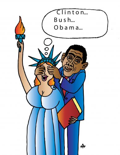 Cartoon: Obama (medium) by Alexei Talimonov tagged barack,obama,usa,elections,president,liberty