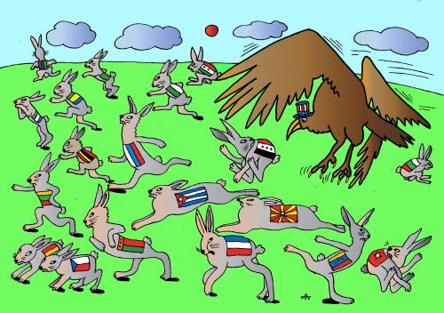 Cartoon: Orel i zayzu (medium) by Alexei Talimonov tagged usa,