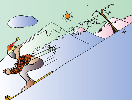 Cartoon: Skier (medium) by Alexei Talimonov tagged skier