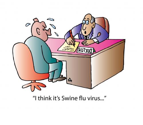 Cartoon: Swine Flu Virus (medium) by Alexei Talimonov tagged swine,flu