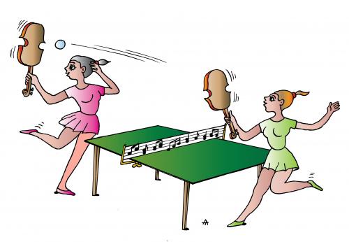 Cartoon: Tennis Tune (medium) by Alexei Talimonov tagged sports,tennis,music