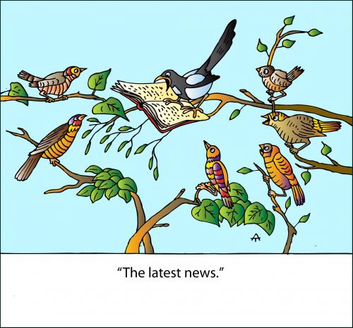 Cartoon: The Latest News (medium) by Alexei Talimonov tagged news,press,media,literature,twitter