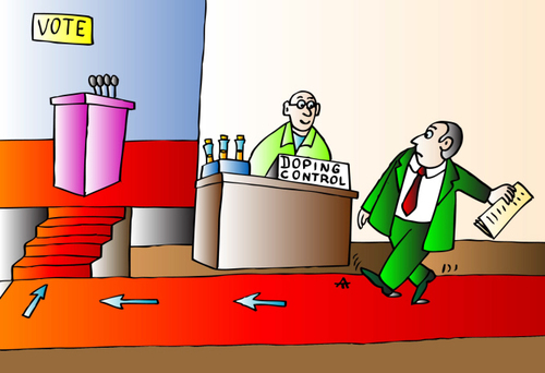 Cartoon: Vote (medium) by Alexei Talimonov tagged vote,doping