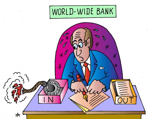 Cartoon: World Wide Bank (medium) by Alexei Talimonov tagged financial,crisis,