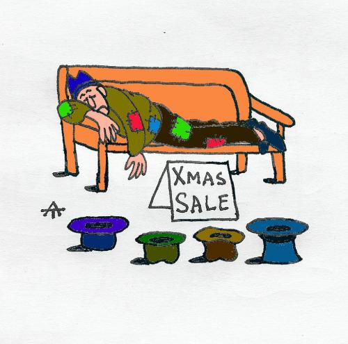 Cartoon: Xmas Sale (medium) by Alexei Talimonov tagged xmas,christmas,sale