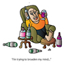 Cartoon: Broaden Mind (small) by Alexei Talimonov tagged broaden mind wine alcohol