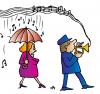 Cartoon: Music (small) by Alexei Talimonov tagged music,weather,rain,umbrella
