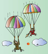 Cartoon: Parashutes (small) by Alexei Talimonov tagged parashutes