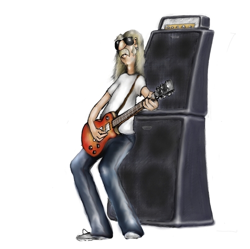 Cartoon: Guitar head (medium) by thegaffer tagged music,rock,blues,guitar
