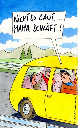 Cartoon: laut (medium) by Peter Thulke tagged familie,auto,auto,familie