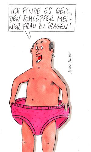 Cartoon: tragen (medium) by Peter Thulke tagged unterwäsche,unterwäsche