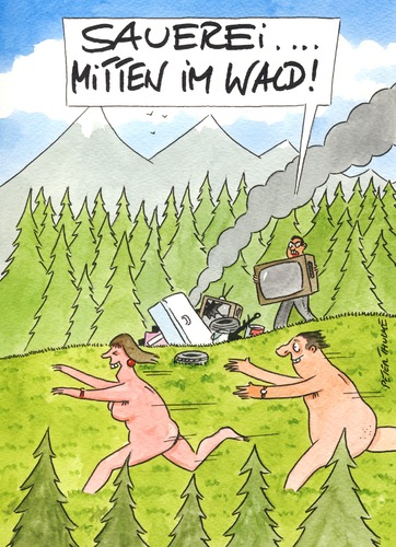 Cartoon: wald (medium) by Peter Thulke tagged wald,müll,natur,wald,müll,natur