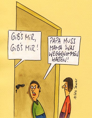 Cartoon: weggenommen (medium) by Peter Thulke tagged familie,familie