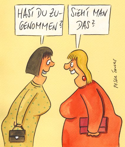 Cartoon: zugenommen (medium) by Peter Thulke tagged dick,zunehmen,abnehmen,dick,zunehmen,abnehmen