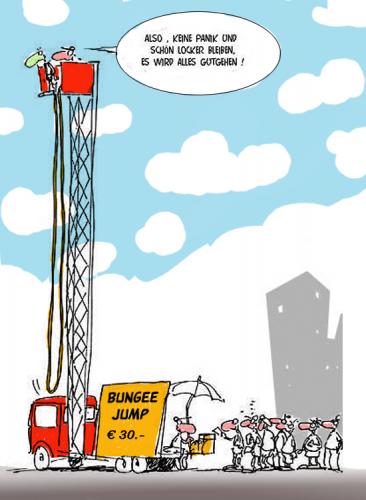 Cartoon: Bungee-jump (medium) by cartoonage tagged extreme,sports,fun,spaß,