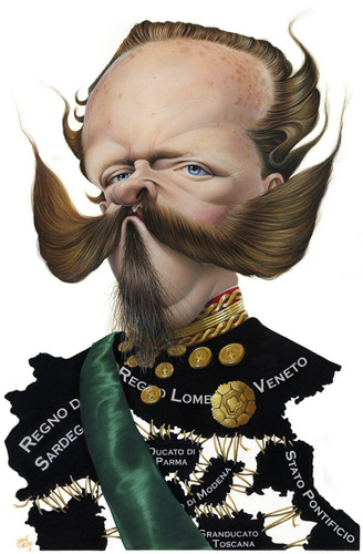 Cartoon: Vittorio Emanuele II (medium) by achille tagged emanuele,vittorio,re,king
